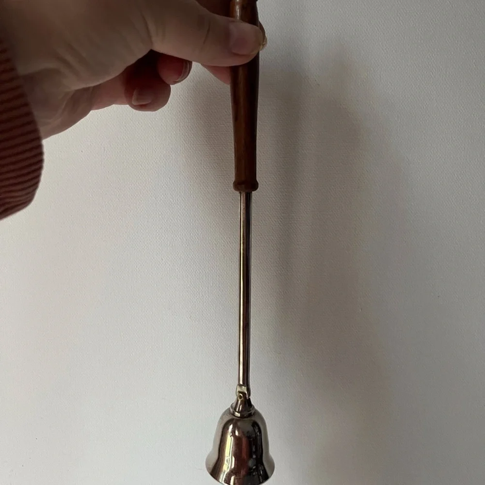 International Silver Co. Silverplated Wooden Handled Candle Snuffer